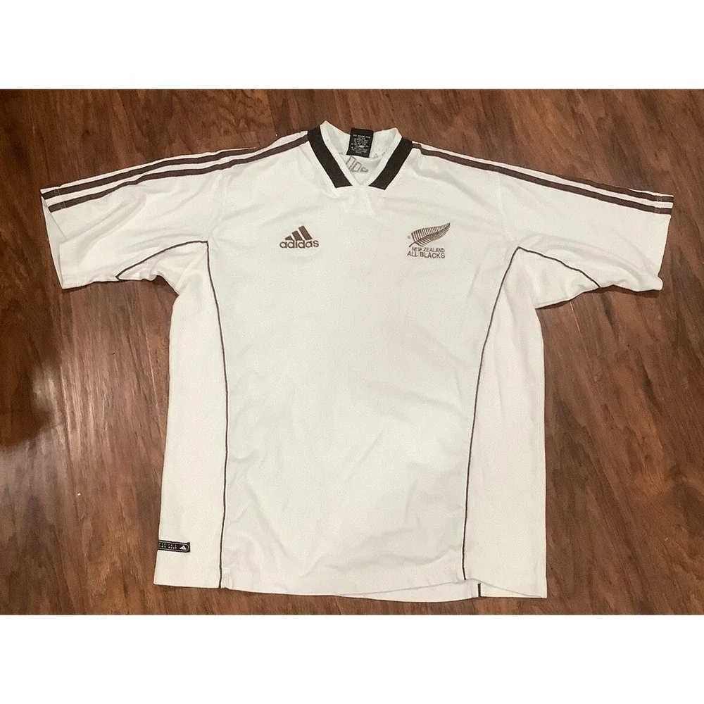Adidas New Zealand All Blacks Rugby Jersey Mens Medium Short Sleeve Athlete